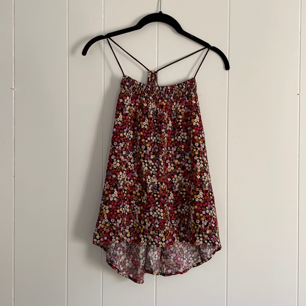 No Boundaries Floral Racerback Tank Junior LARGE